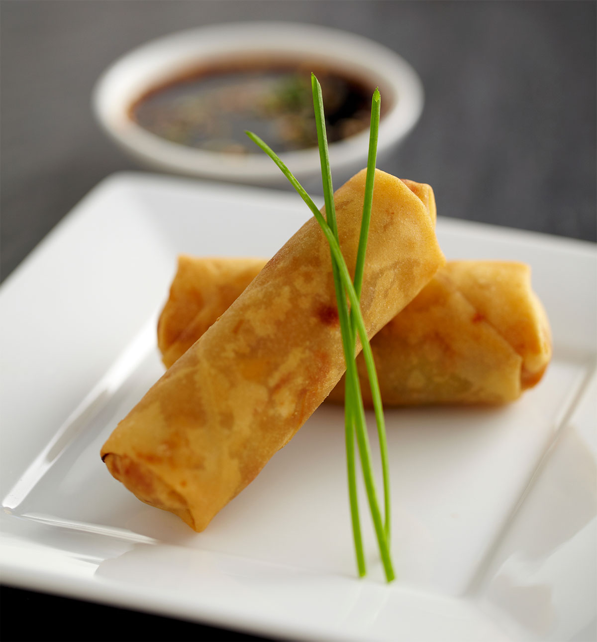 Curried Halibut Egg Rolls with Smoked Porter