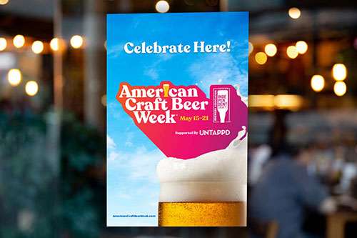 American Craft Beer Week Poster hanging in brewery